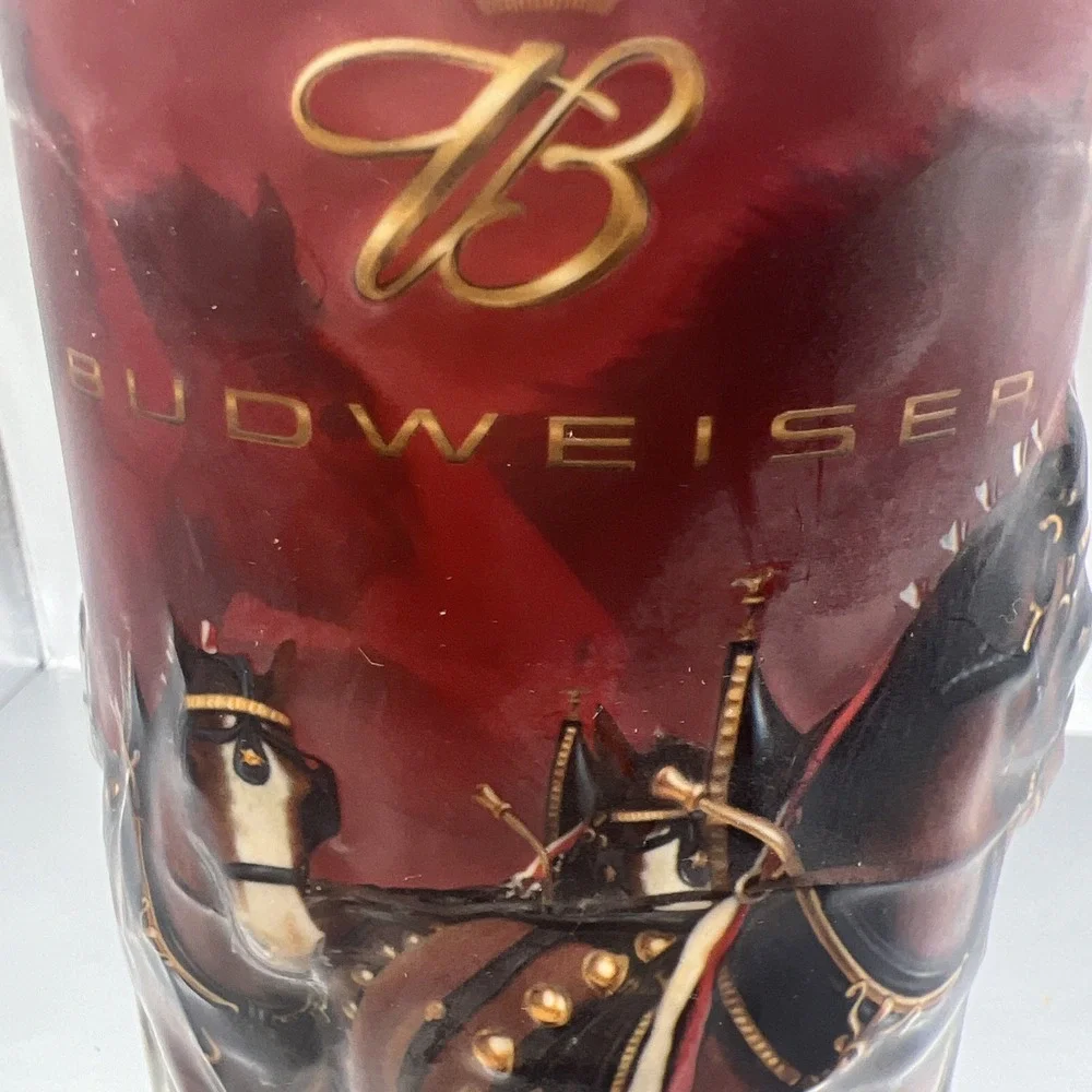 Budweiser 25th Anniversary Holiday‎ Beer Stein Clydesdale Horse & Carriage CS608